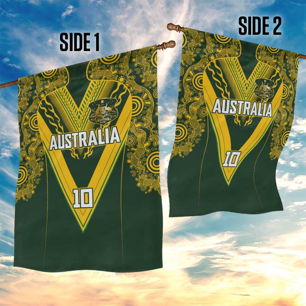 Australia Rugby Custom Garden Flag Aboriginal Art Sporty Style - Aussie Hoodie