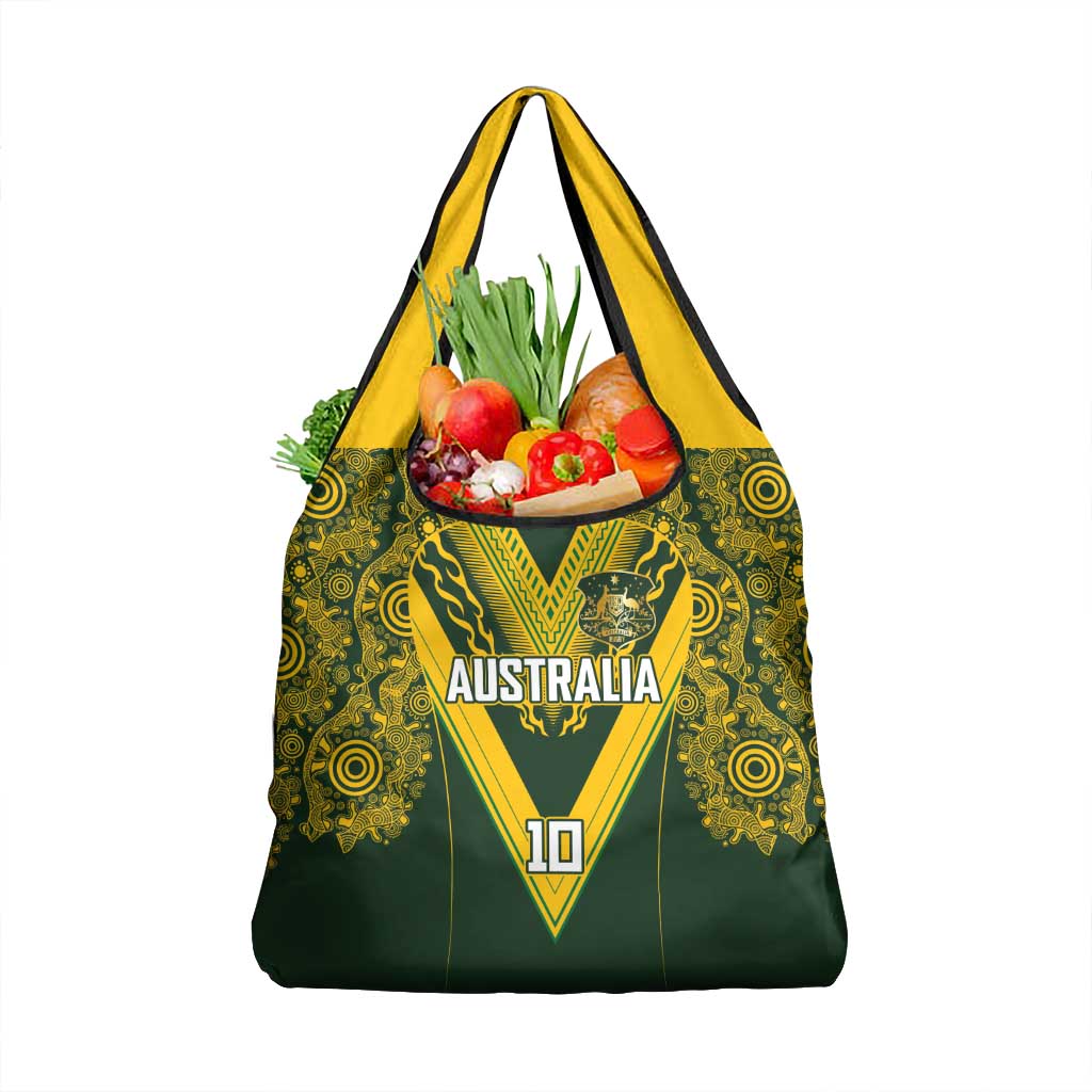 Australia Rugby Custom Grocery Bag Aboriginal Art Sporty Style - Aussie Hoodie