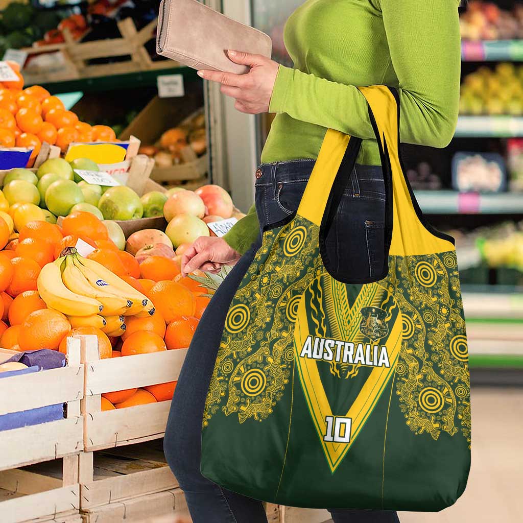Australia Rugby Custom Grocery Bag Aboriginal Art Sporty Style - Aussie Hoodie