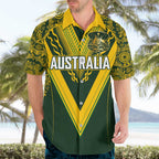 Australia Rugby Custom Hawaiian Shirt Aboriginal Art Sporty Style - Aussie Hoodie