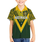 Australia Rugby Custom Hawaiian Shirt Aboriginal Art Sporty Style - Aussie Hoodie
