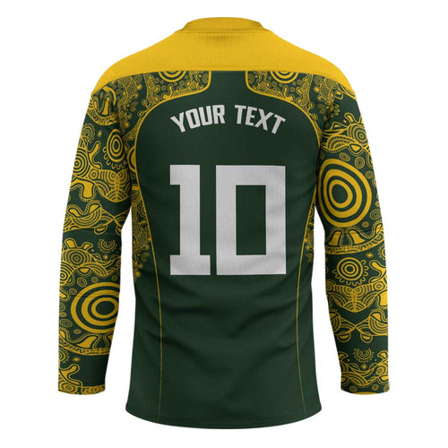 Australia Rugby Custom Hockey Jersey Aboriginal Art Sporty Style - Aussie Hoodie