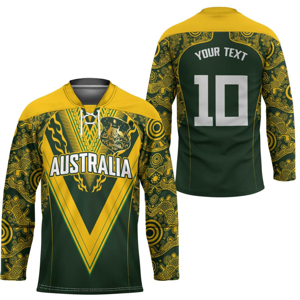 Australia Rugby Custom Hockey Jersey Aboriginal Art Sporty Style - Aussie Hoodie