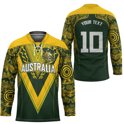 Australia Rugby Custom Hockey Jersey Aboriginal Art Sporty Style - Aussie Hoodie