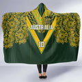 Australia Rugby Custom Hooded Blanket Aboriginal Art Sporty Style - Aussie Hoodie