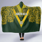 Australia Rugby Custom Hooded Blanket Aboriginal Art Sporty Style - Aussie Hoodie