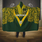 Australia Rugby Custom Hooded Blanket Aboriginal Art Sporty Style - Aussie Hoodie