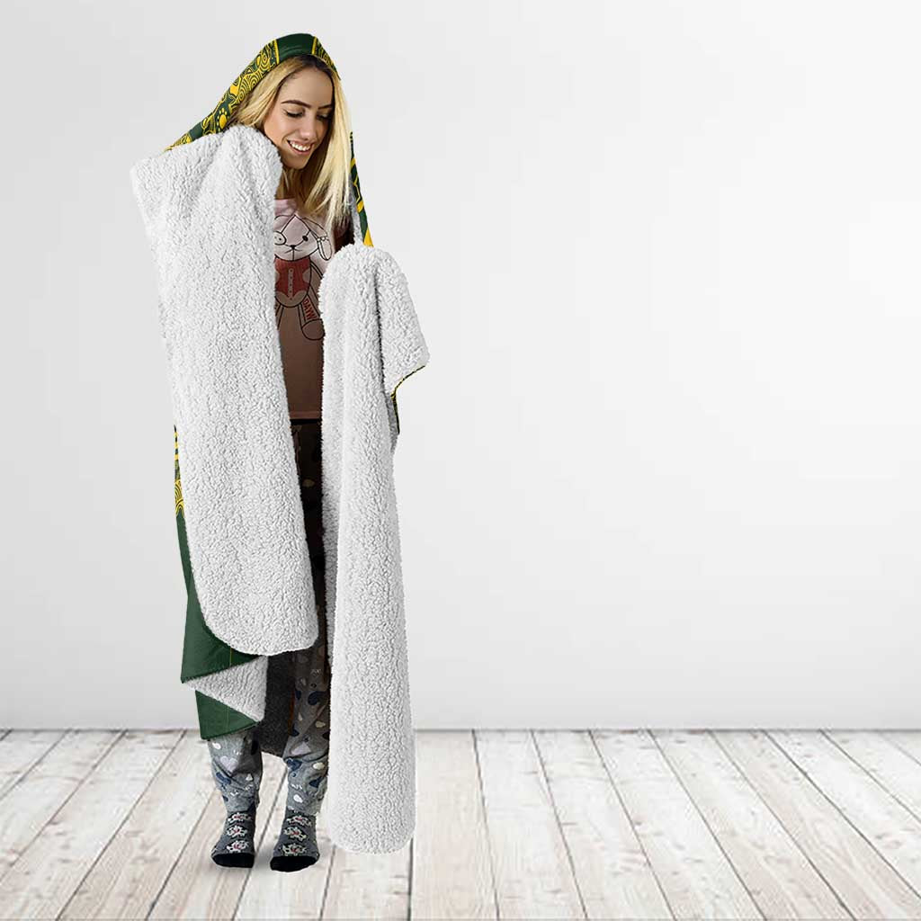 Australia Rugby Custom Hooded Blanket Aboriginal Art Sporty Style - Aussie Hoodie