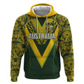 Australia Rugby Custom Hoodie Aboriginal Art Sporty Style - Aussie Hoodie