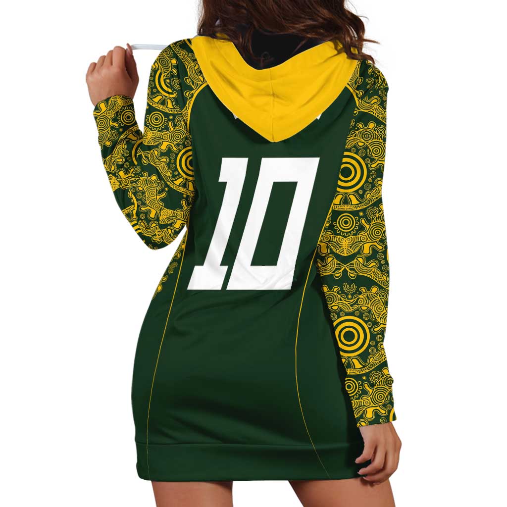 Australia Rugby Custom Hoodie Dress Aboriginal Art Sporty Style - Aussie Hoodie