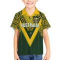 Australia Rugby Custom Kid Hawaiian Shirt Aboriginal Art Sporty Style - Aussie Hoodie
