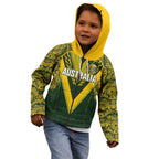 Australia Rugby Custom Kid Hoodie Aboriginal Art Sporty Style - Aussie Hoodie