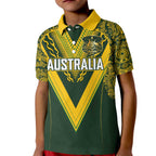 Australia Rugby Custom Kid Polo Shirt Aboriginal Art Sporty Style - Aussie Hoodie