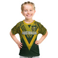 Australia Rugby Custom Kid T Shirt Aboriginal Art Sporty Style - Aussie Hoodie