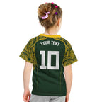 Australia Rugby Custom Kid T Shirt Aboriginal Art Sporty Style - Aussie Hoodie