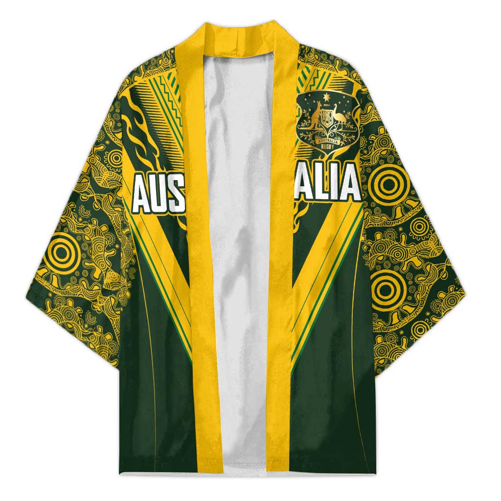 Australia Rugby Custom Kimono Aboriginal Art Sporty Style - Aussie Hoodie