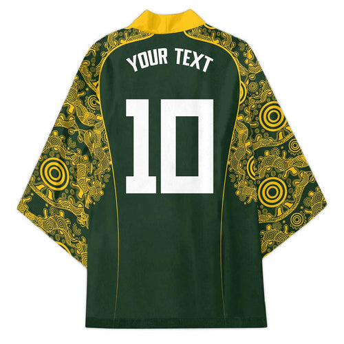 Australia Rugby Custom Kimono Aboriginal Art Sporty Style - Aussie Hoodie