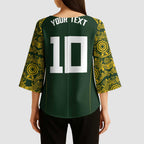 Australia Rugby Custom Kimono Sleeve Blouse Aboriginal Art Sporty Style - Aussie Hoodie