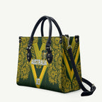 Australia Rugby Custom Leather Bag Aboriginal Art Sporty Style - Aussie Hoodie
