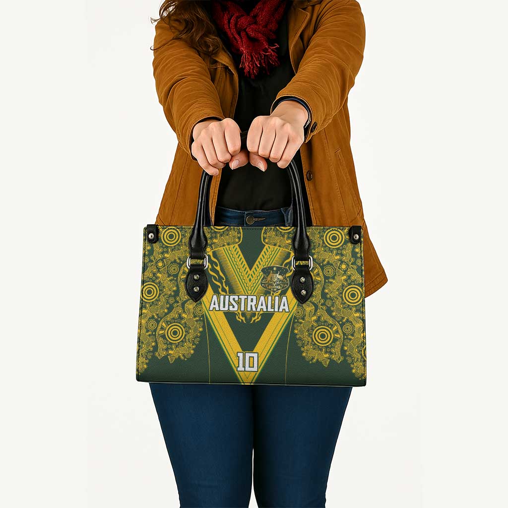 Australia Rugby Custom Leather Bag Aboriginal Art Sporty Style - Aussie Hoodie