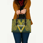 Australia Rugby Custom Leather Bag Aboriginal Art Sporty Style - Aussie Hoodie