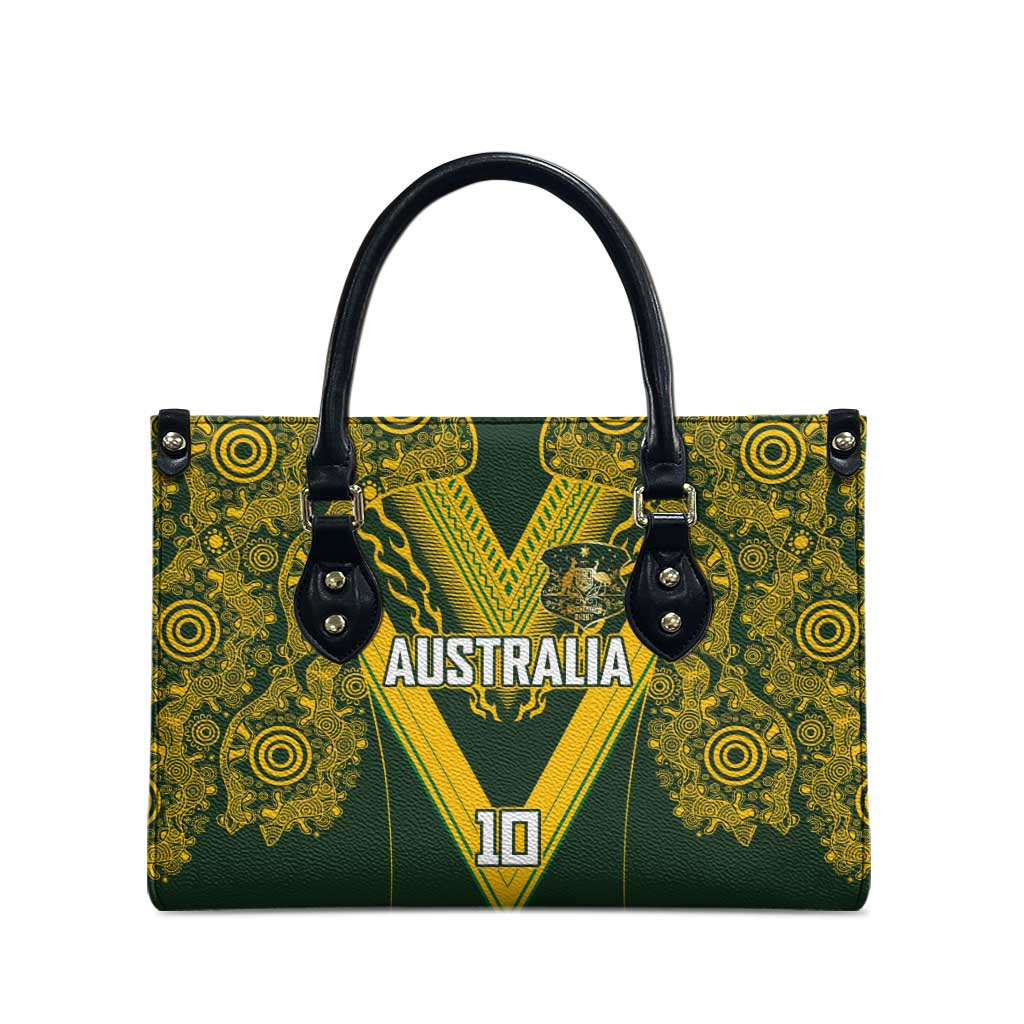 Australia Rugby Custom Leather Bag Aboriginal Art Sporty Style - Aussie Hoodie