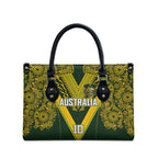 Australia Rugby Custom Leather Bag Aboriginal Art Sporty Style - Aussie Hoodie