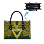 Australia Rugby Custom Leather Bag Aboriginal Art Sporty Style - Aussie Hoodie