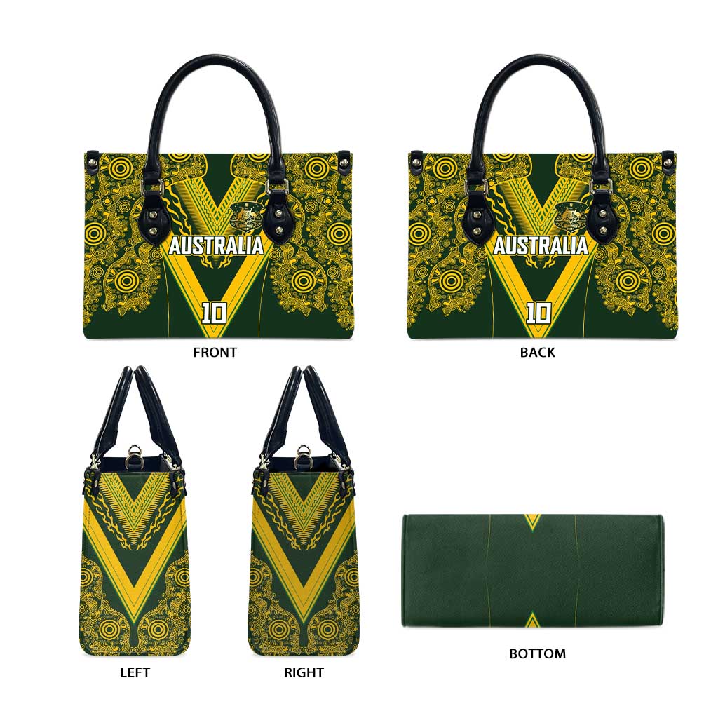 Australia Rugby Custom Leather Bag Aboriginal Art Sporty Style - Aussie Hoodie
