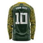 Australia Rugby Custom Long Sleeve Shirt Aboriginal Art Sporty Style - Aussie Hoodie