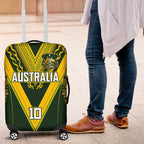 Australia Rugby Custom Luggage Cover Aboriginal Art Sporty Style - Aussie Hoodie