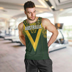 Australia Rugby Custom Men Tank Top Aboriginal Art Sporty Style - Aussie Hoodie