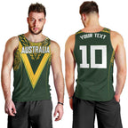 Australia Rugby Custom Men Tank Top Aboriginal Art Sporty Style - Aussie Hoodie