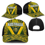 Australia Rugby Mesh Trucker Cap Aboriginal Art Sporty Style - Aussie Hoodie