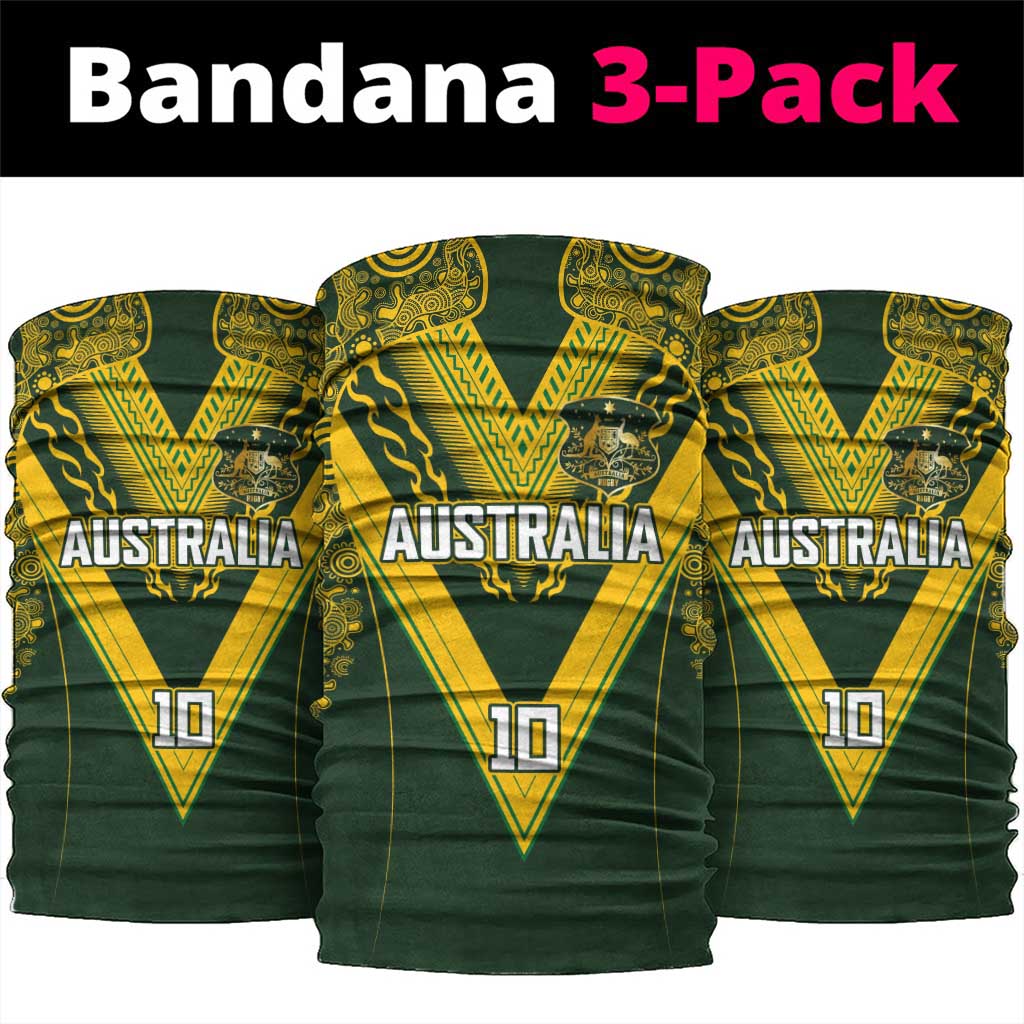 Australia Rugby Custom Neck Gaiter Aboriginal Art Sporty Style - Aussie Hoodie