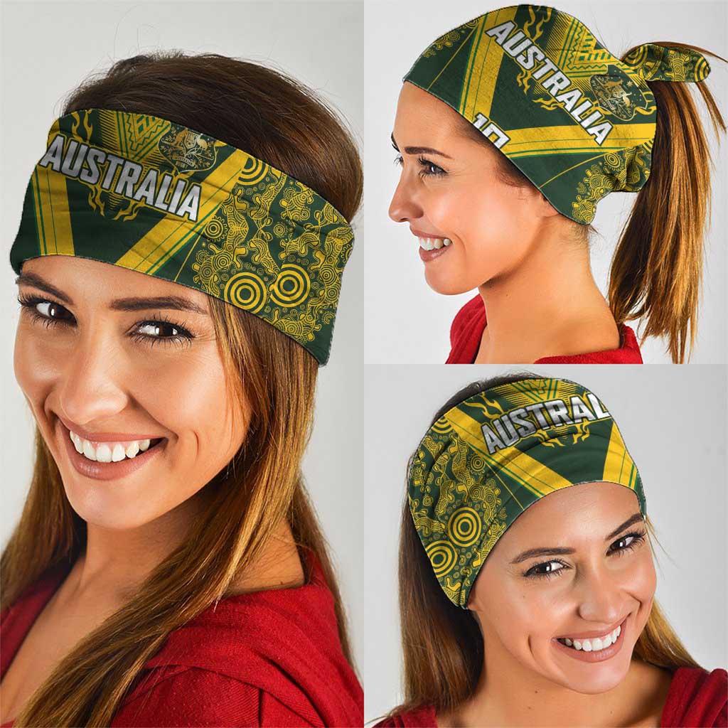 Australia Rugby Custom Neck Gaiter Aboriginal Art Sporty Style - Aussie Hoodie