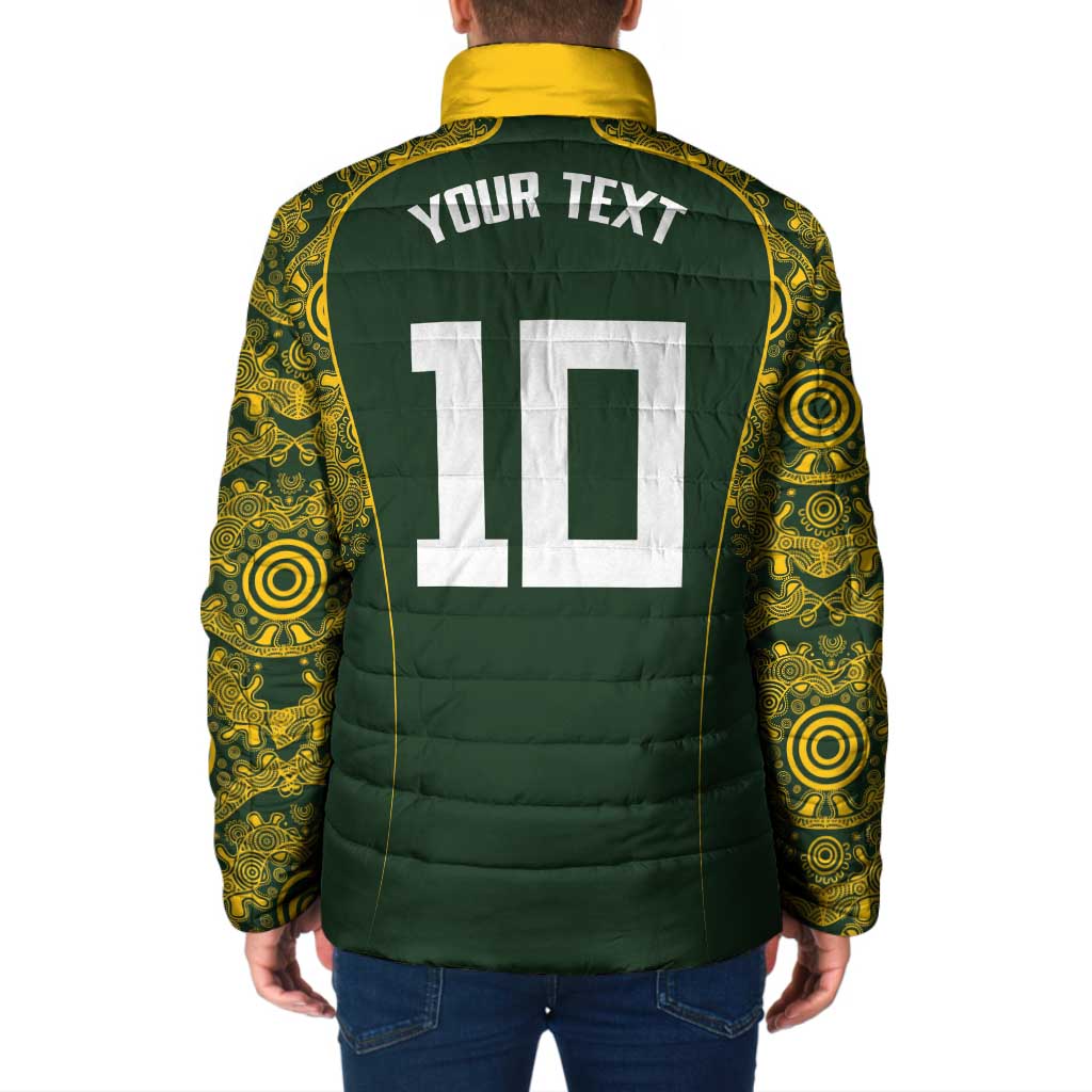 Australia Rugby Custom Padded Jacket Aboriginal Art Sporty Style - Aussie Hoodie