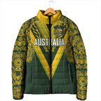 Australia Rugby Custom Padded Jacket Aboriginal Art Sporty Style - Aussie Hoodie