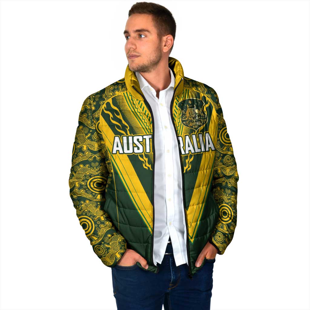 Australia Rugby Custom Padded Jacket Aboriginal Art Sporty Style - Aussie Hoodie