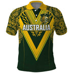 Australia Rugby Custom Polo Shirt Aboriginal Art Sporty Style - Aussie Hoodie