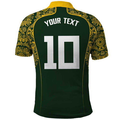 Australia Rugby Custom Polo Shirt Aboriginal Art Sporty Style - Aussie Hoodie