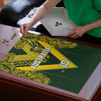 Australia Rugby Custom Puzzle Aboriginal Art Sporty Style - Aussie Hoodie