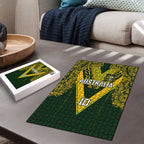 Australia Rugby Custom Puzzle Aboriginal Art Sporty Style - Aussie Hoodie