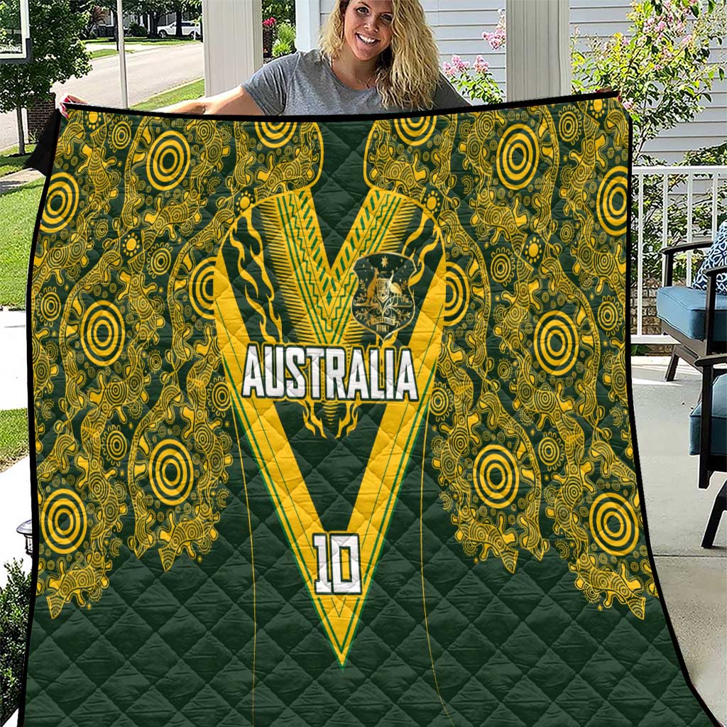Australia Rugby Custom Quilt Aboriginal Art Sporty Style - Aussie Hoodie