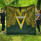Australia Rugby Custom Quilt Aboriginal Art Sporty Style - Aussie Hoodie