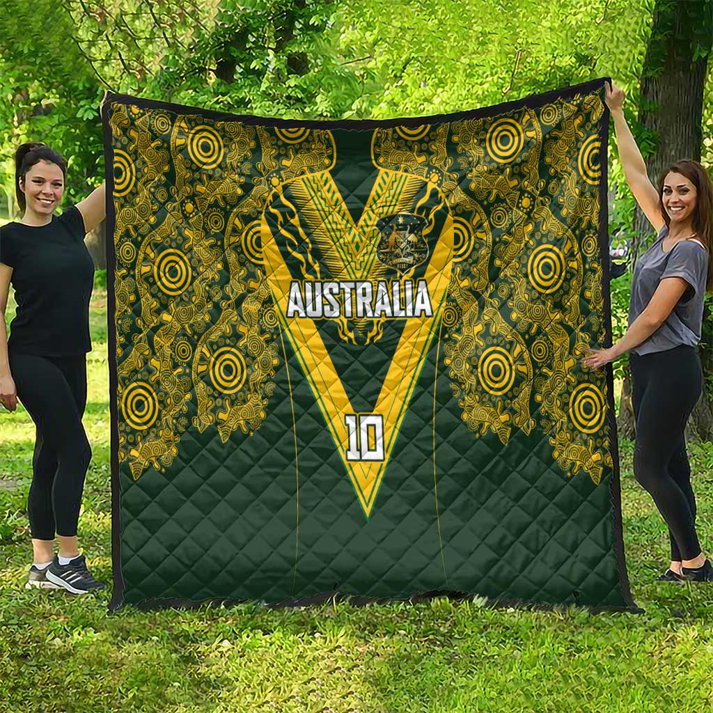 Australia Rugby Custom Quilt Aboriginal Art Sporty Style - Aussie Hoodie