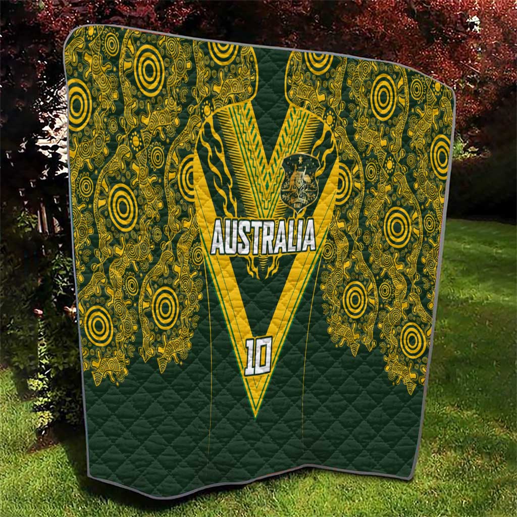 Australia Rugby Custom Quilt Aboriginal Art Sporty Style - Aussie Hoodie