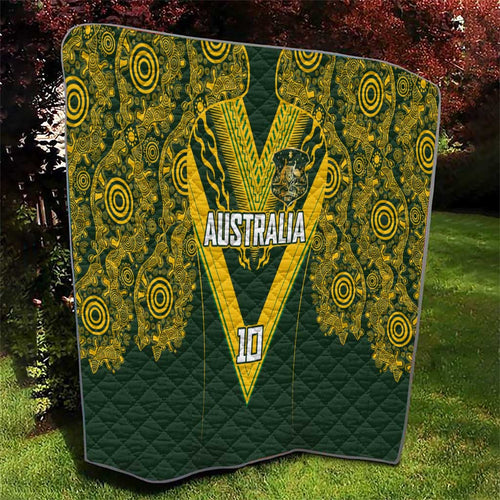 Australia Rugby Custom Quilt Aboriginal Art Sporty Style - Aussie Hoodie