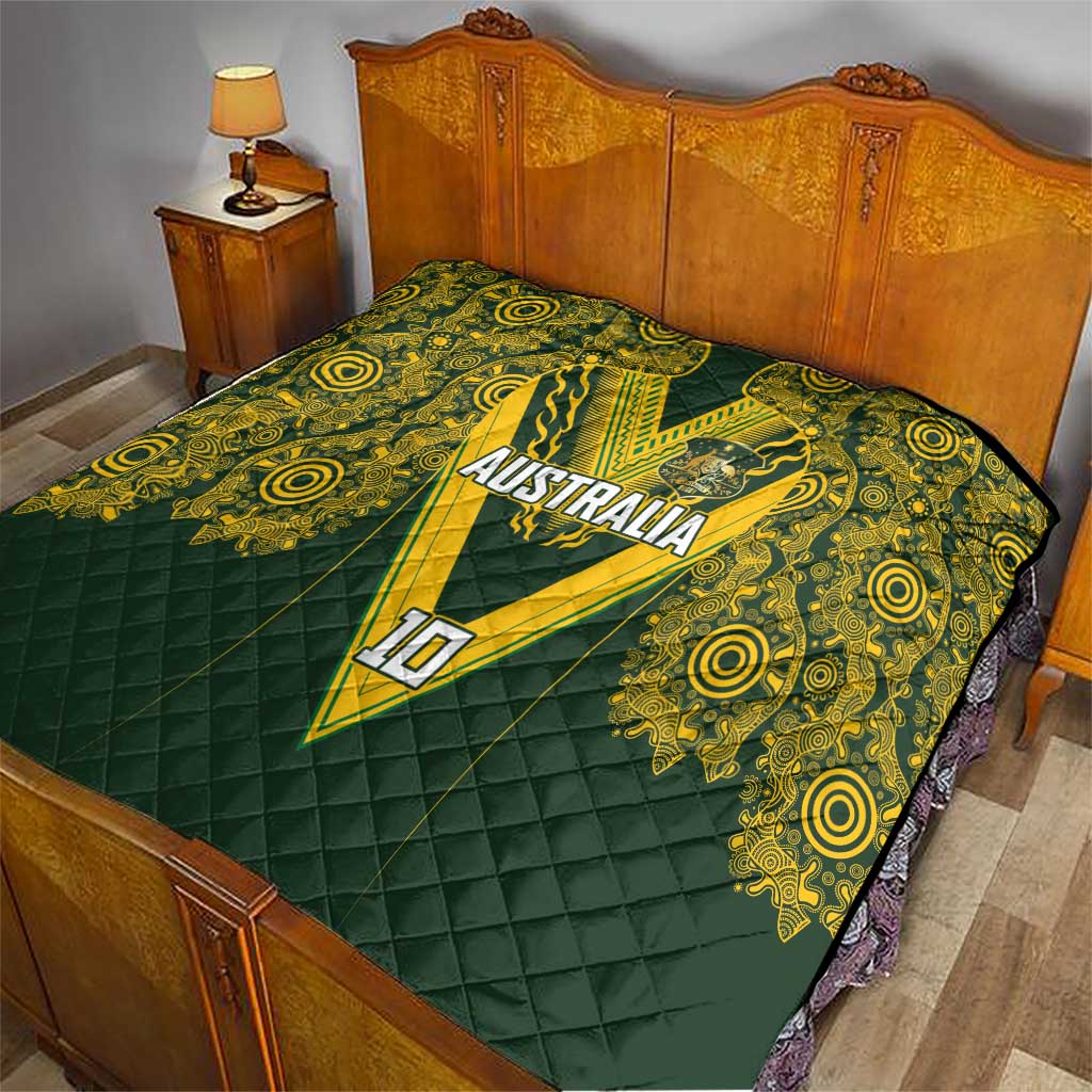 Australia Rugby Custom Quilt Aboriginal Art Sporty Style - Aussie Hoodie