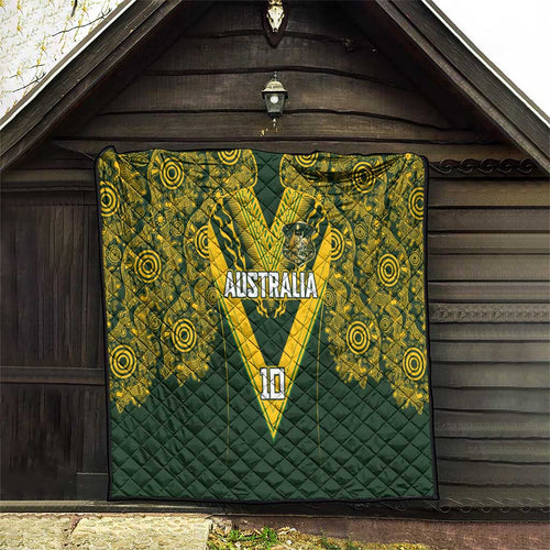 Australia Rugby Custom Quilt Aboriginal Art Sporty Style - Aussie Hoodie